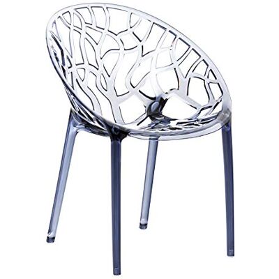 CLP Design-Gartenstuhl Crystal Kunststoff I Wetterbeständiger Stapelstuhl I Max. Belastbarkeit: 160 kg Farbe grau CLP Design-Gartenstuhl Crystal Kunststoff I Wetterbeständiger Stapelstuhl I Max. Belastbarkeit: 160 kg Farbe grau
