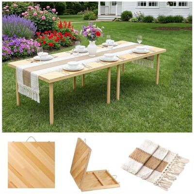 Qulamrdk Tragbar Falttisch Klappbar Klappbarer Picknicktisch aus Kiefernholz Wetterfester Gartentisch Klapptisch Camping füR Camping Picknick Garten Balkon(156x76x43cm/60x30x17in) Qulamrdk Tragbar Falttisch Klappbar Klappbarer Picknicktisch aus Kiefernholz Wetterfester Gartentisch Klapptisch Camping füR Camping Picknick Garten Balkon(156x76x43cm/60x30x17in)