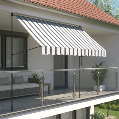 empasa Klemmmarkise 'ILANGA' Balkon Markise Klemm-Markise UV-beständig und höhenverstellbar, Farbe:weiß/anthrazit gestreift, Größe:300 x 120 cm empasa Klemmmarkise 'ILANGA' Balkon Markise Klemm-Markise UV-beständig und höhenverstellbar, Farbe:weiß/anthrazit gestreift, Größe:300 x 120 cm