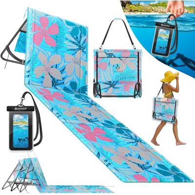 KESSER ® Klappbare Strandmatte mit Verstellbarer Rückenlehne – Faltbare Strandliege mit Tragegurt, wasserdichter Tasche & Aufbewahrung – Sonnenliege für Strand, Garten & Terrasse 130 kg belastbar KESSER ® Klappbare Strandmatte mit Verstellbarer Rückenlehne – Faltbare Strandliege mit Tragegurt, wasserdichter Tasche & Aufbewahrung – Sonnenliege für Strand, Garten & Terrasse 130 kg belastbar