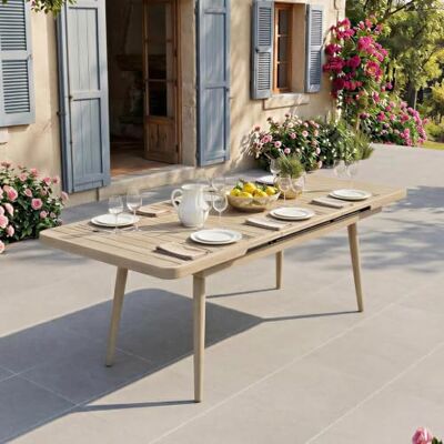 IDIMEX Gartentisch Sunny, Champagner Outdoor Tisch ausziehbar bis 200cm, pulverbeschichtetes Aluminiumgestell, wetterfest & UV-beständig, ideal für Garten und Terrasse IDIMEX Gartentisch Sunny, Champagner Outdoor Tisch ausziehbar bis 200cm, pulverbeschichtetes Aluminiumgestell, wetterfest & UV-beständig, ideal für Garten und Terrasse