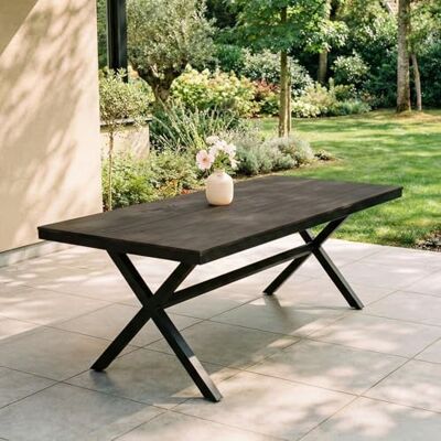 IDIMEX Gartentisch ISOLA 180 x 100 cm, Schwarz – Stabiler Outdoor Tisch mit schwarzer Tischplatte aus WPC in Holzoptik, pulverbeschichtetes Aluminiumgestell, wetterfest für Garten & Terrasse IDIMEX Gartentisch ISOLA 180 x 100 cm, Schwarz – Stabiler Outdoor Tisch mit schwarzer Tischplatte aus WPC in Holzoptik, pulverbeschichtetes Aluminiumgestell, wetterfest für Garten & Terrasse