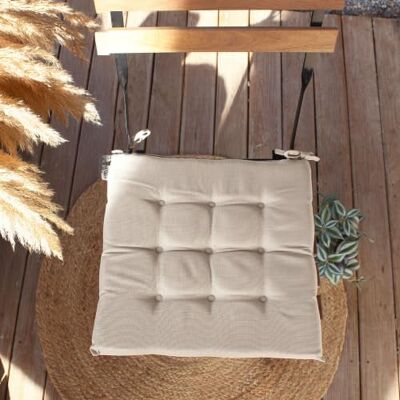 Enjoy Home ED Stuhlkissen für Außen- und Innenbereich, Beige, 40 x 40 cm, wasserabweisend, UV-behandelt, für Garten und Terrasse, Stärke: 3 cm, mit Bändern und Bändern, Kollektion Waltz Enjoy Home ED Stuhlkissen für Außen- und Innenbereich, Beige, 40 x 40 cm, wasserabweisend, UV-behandelt, für Garten und Terrasse, Stärke: 3 cm, mit Bändern und Bändern, Kollektion Waltz