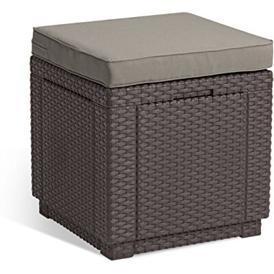 Keter Allibert by Cube - Storage Stool - Rattan effect Keter Allibert by Cube - Storage Stool - Rattan effect