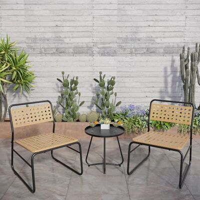 casa.pro - Gartenmöbel-Set - Beige/Schwarz - 45x45cm - Metall casa.pro - Gartenmöbel-Set - Beige/Schwarz - 45x45cm - Metall