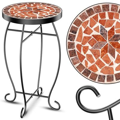KESSER ® Mosaiktisch Bistrotische Blumenhocker Rund 60 x 34 cm Metall Mosaik Beistelltisch Balkontisch Gartentische Terrassentisch Balkon Steinmosaik Garten Gartentisch Indoor Outdoor, Antike KESSER ® Mosaiktisch Bistrotische Blumenhocker Rund 60 x 34 cm Metall Mosaik Beistelltisch Balkontisch Gartentische Terrassentisch Balkon Steinmosaik Garten Gartentisch Indoor Outdoor, Antike