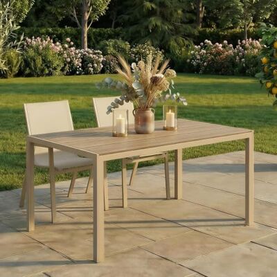 IDIMEX Gartentisch MONDELLO, 150 x 90 cm, Champagner Wetterfester Terrassentisch mit Stahlgestell und WPC-Tischplatte, Ideal für Garten und Balkon, Outdoor-Möbel im modernen Design IDIMEX Gartentisch MONDELLO, 150 x 90 cm, Champagner Wetterfester Terrassentisch mit Stahlgestell und WPC-Tischplatte, Ideal für Garten und Balkon, Outdoor-Möbel im modernen Design