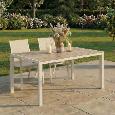 IDIMEX Gartentisch MONDELLO, 150 x 90 cm, Weiß Wetterfester Terrassentisch mit Stahlgestell und WPC-Tischplatte, Ideal für Garten und Balkon, Outdoor-Möbel im modernen Design IDIMEX Gartentisch MONDELLO, 150 x 90 cm, Weiß Wetterfester Terrassentisch mit Stahlgestell und WPC-Tischplatte, Ideal für Garten und Balkon, Outdoor-Möbel im modernen Design