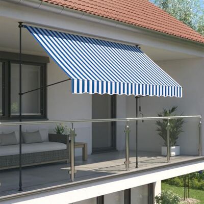 empasa Klemmmarkise 'ILANGA' Balkon Markise Klemm-Markise UV-beständig und höhenverstellbar, Farbe:blau/weiß gestreift, Größe:400 x 120 cm empasa Klemmmarkise 'ILANGA' Balkon Markise Klemm-Markise UV-beständig und höhenverstellbar, Farbe:blau/weiß gestreift, Größe:400 x 120 cm