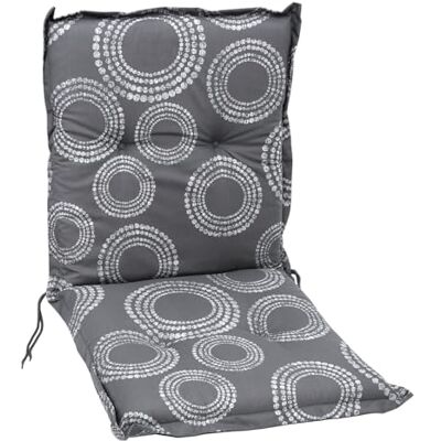 Spetebo Universal Niedriglehner Polster Auflage 100 x 50 cm Kreise grau Gartenstuhl Niederlehner Kissen mit grafischem Muster- Sitzkissen Stuhlauflage mit Bändern Spetebo Universal Niedriglehner Polster Auflage 100 x 50 cm Kreise grau Gartenstuhl Niederlehner Kissen mit grafischem Muster- Sitzkissen Stuhlauflage mit Bändern