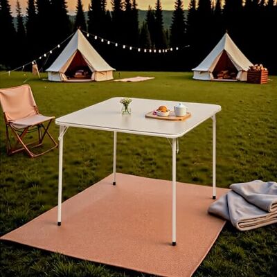 FurnitureR Picknicktische, Square Oak, robuste Metallstruktur und MDF, gepolsterte Tischplatte aus Kunstleder, faltbar und tragbar, für Mahlzeiten drinnen und draußen, 86 x 86 cm FurnitureR Picknicktische, Square Oak, robuste Metallstruktur und MDF, gepolsterte Tischplatte aus Kunstleder, faltbar und tragbar, für Mahlzeiten drinnen und draußen, 86 x 86 cm