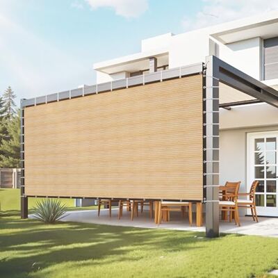 VEVOR 90% Sonnenschutztuch Sichtschutz Schattenabdeckung (366 x 610 cm) für Pergola mit Edelstahlösen, Sonnensegeltuch mit 160 g/m² HDPE-Material, für Outdoor Terrasse Garten Hinterhof (Beige) VEVOR 90% Sonnenschutztuch Sichtschutz Schattenabdeckung (366 x 610 cm) für Pergola mit Edelstahlösen, Sonnensegeltuch mit 160 g/m² HDPE-Material, für Outdoor Terrasse Garten Hinterhof (Beige)