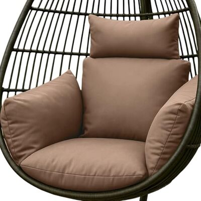 Homescapes Hängesessel-Kissen Outdoor beige mit Kopfstütze, Polster-Auflage für Hängeschaukel, Hängekorb-Stuhl, 2-teilig mit Kopfteil und Bindebändern, weich & wetterfest Homescapes Hängesessel-Kissen Outdoor beige mit Kopfstütze, Polster-Auflage für Hängeschaukel, Hängekorb-Stuhl, 2-teilig mit Kopfteil und Bindebändern, weich & wetterfest