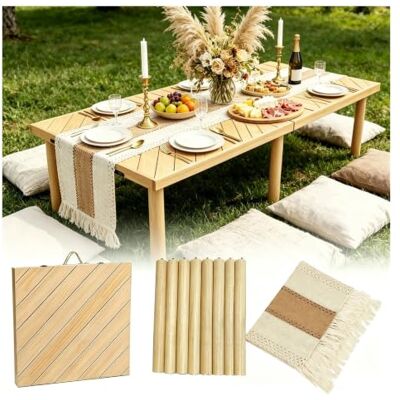 Qulamrdk 156 X 76 cm GroßEr Boho-Picknicktisch aus Holz Tragbar Falttisch Klappbar Couchtisch Klappbar Platzsparend Wohnzimmer Klapptisch für Garten, Strand und Familienpicknick(112x56x43cm/44x22x17in) Qulamrdk 156 X 76 cm GroßEr Boho-Picknicktisch aus Holz Tragbar Falttisch Klappbar Couchtisch Klappbar Platzsparend Wohnzimmer Klapptisch für Garten, Strand und Familienpicknick(112x56x43cm/44x22x17in)