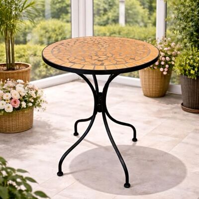 Mojawo Dekorativer mediteraner Mosaik Tisch Mosaiktisch Gartentisch Gartenmöbel Bistrotisch Ø60 x 70cm Terrakotta Mojawo Dekorativer mediteraner Mosaik Tisch Mosaiktisch Gartentisch Gartenmöbel Bistrotisch Ø60 x 70cm Terrakotta