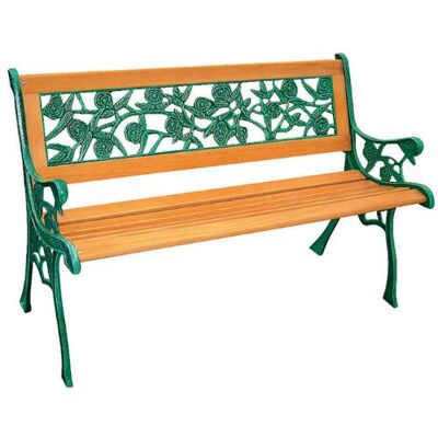Spetebo Rosen Parkbank Gartenbank Gusseisen Holz Hartholz Dekobank Sitzbank Spetebo Rosen Parkbank Gartenbank Gusseisen Holz Hartholz Dekobank Sitzbank