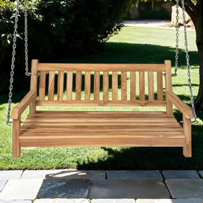 SAM 2-Sitzer Gartenschaukel Susana, hängende Bank 120 cm, Teakholz massiv, Schaukelbank für den Garten, pflegeleichtes Unikat Braun massiv, Schaukelbank für den Garten, pflegeleichtes Unikat SAM 2-Sitzer Gartenschaukel Susana, hängende Bank 120 cm, Teakholz massiv, Schaukelbank für den Garten, pflegeleichtes Unikat Braun massiv, Schaukelbank für den Garten, pflegeleichtes Unikat