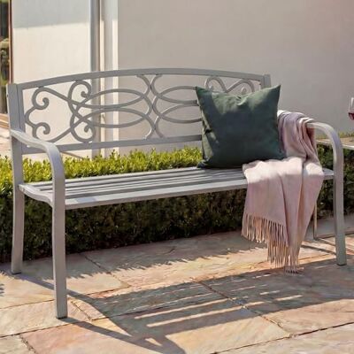 Mendler Gartenbank HWC-F44AM 2-Sitzer pulverbeschichteter grau Bank, Parkbank, Sitzbank, Stahl Mendler Gartenbank HWC-F44AM 2-Sitzer pulverbeschichteter grau Bank, Parkbank, Sitzbank, Stahl