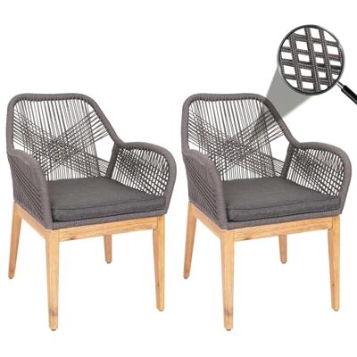 Mendler 2er-Set Gartenstuhl HWC-H56b Holz grau Kissen anthrazit Sessel, Outdoor, wetterfest Seilgeflecht, Rope, Akazie Mendler 2er-Set Gartenstuhl HWC-H56b Holz grau Kissen anthrazit Sessel, Outdoor, wetterfest Seilgeflecht, Rope, Akazie