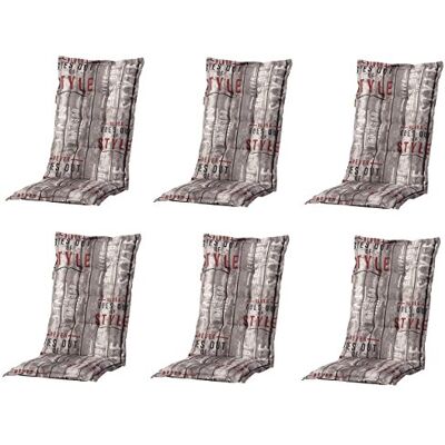 Madison Luxus Hochlehner C 067, 6 er Set, grau gestreift mit Schrift, 8 cm Madison Luxus Hochlehner C 067, 6 er Set, grau gestreift mit Schrift, 8 cm