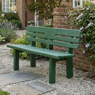 Dmora Außenbank Marinella, Monoblock-Gartenbank, Außenbank, 100% Made in Italy, 110 x 52 x 71 cm, Grün Dmora Außenbank Marinella, Monoblock-Gartenbank, Außenbank, 100% Made in Italy, 110 x 52 x 71 cm, Grün