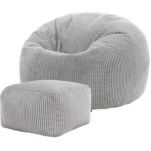 Icon Klassischer Sitzsack BeanBag mit Hocker aus Cord Icon Klassischer Sitzsack BeanBag mit Hocker aus Cord