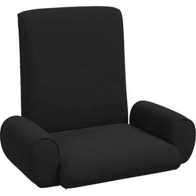 vidaXL Verstellbarer Fußsessel Schwarz Grobvelours vidaXL Verstellbarer Fußsessel Schwarz Grobvelours