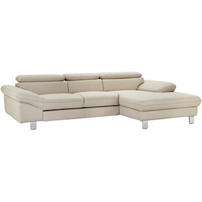 Mivano Ecksofa Driver mit Recamiere rechts, Ledercouch im modernen Design, Inkl. verstellbare Kopfstützen, 268 x 73 x 169, Kunstleder, Hellbraun Mivano Ecksofa Driver mit Recamiere rechts, Ledercouch im modernen Design, Inkl. verstellbare Kopfstützen, 268 x 73 x 169, Kunstleder, Hellbraun