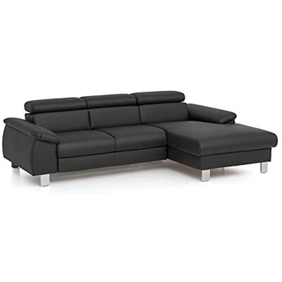 Mivano Ecksofa Micky mit Recamiere / L-Form-Sofa mit Schlaffunktion, Bettkasten und Kopfteilverstellung / 244 x 72 x 166 / Kunstleder, Schwarz Mivano Ecksofa Micky mit Recamiere / L-Form-Sofa mit Schlaffunktion, Bettkasten und Kopfteilverstellung / 244 x 72 x 166 / Kunstleder, Schwarz