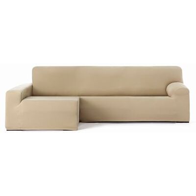 Eysa Bi-elastischer Sofabezug für Chaiselongue, mit langem Arm, Linke Seite Links, Farbe Beige, Design Harlem Eysa Bi-elastischer Sofabezug für Chaiselongue, mit langem Arm, Linke Seite Links, Farbe Beige, Design Harlem
