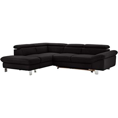 Mivano Ecksofa Driver mit Ottomane links, Ledercouch mit Bettfunktion und Bettkasten klein, Inkl. verstellbare Kopfstützen, 266 x 73 x 214, Kunstleder, Schwarz Mivano Ecksofa Driver mit Ottomane links, Ledercouch mit Bettfunktion und Bettkasten klein, Inkl. verstellbare Kopfstützen, 266 x 73 x 214, Kunstleder, Schwarz