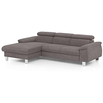 Mivano Ecksofa Micky mit Recamiere / Eckcouch mit Bettfunktion, Bettkasten und Kopfteilverstellung / 244 x 72 x 166 / Mikrofaser, Dunkelgrau Mivano Ecksofa Micky mit Recamiere / Eckcouch mit Bettfunktion, Bettkasten und Kopfteilverstellung / 244 x 72 x 166 / Mikrofaser, Dunkelgrau
