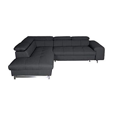Mivano Ecksofa Chef / L-Sofa mit Ottomane und verstellbaren Kopfstützen / 262 x 72 x 206 / Strukturstoff Schwarz Mivano Ecksofa Chef / L-Sofa mit Ottomane und verstellbaren Kopfstützen / 262 x 72 x 206 / Strukturstoff Schwarz