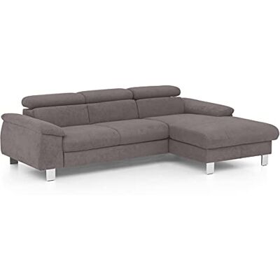 Mivano Ecksofa Micky mit Recamiere / Eckcouch mit Bettfunktion, Bettkasten und Kopfteilverstellung / 244 x 72 x 166 / Mikrofaser, Dunkelgrau Mivano Ecksofa Micky mit Recamiere / Eckcouch mit Bettfunktion, Bettkasten und Kopfteilverstellung / 244 x 72 x 166 / Mikrofaser, Dunkelgrau