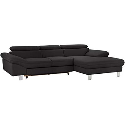Mivano Ecksofa Driver mit Recamiere rechts, Ledercouch mit Bettfunktion und Bettkasten / Inkl. verstellbare Kopfstützen, 268 x 73 x 169, Kunstleder, Schwarz Mivano Ecksofa Driver mit Recamiere rechts, Ledercouch mit Bettfunktion und Bettkasten / Inkl. verstellbare Kopfstützen, 268 x 73 x 169, Kunstleder, Schwarz