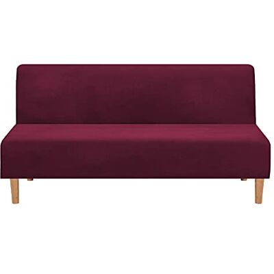 Mingfuxin Armlose Schlafsofabezüge, Stretch-Samt Futon Couchbezug Dicke weiche gemütliche Sofa Schonbezug Möbelschutz für 2-3-Sitzer armloses Klappsofa Mingfuxin Armlose Schlafsofabezüge, Stretch-Samt Futon Couchbezug Dicke weiche gemütliche Sofa Schonbezug Möbelschutz für 2-3-Sitzer armloses Klappsofa