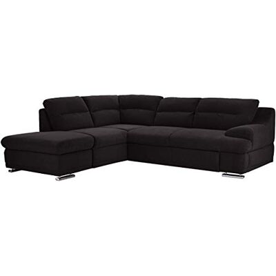 Mivano Ecksofa Coast / Große Sofagarnitur in L-Form mit Ottomane links, 264 x 88 x 217, Mikrofaser: schwarz Mivano Ecksofa Coast / Große Sofagarnitur in L-Form mit Ottomane links, 264 x 88 x 217, Mikrofaser: schwarz