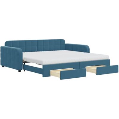 vidaXL Tagesbett Blau 100x200cm - mit Bettkasten & Schubladen vidaXL Tagesbett Blau 100x200cm - mit Bettkasten & Schubladen