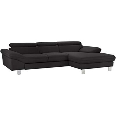 Mivano Ecksofa Driver mit Recamiere rechts, Ledercouch im modernen Design, Inkl. verstellbare Kopfstützen, 268 x 73 x 169, Kunstleder, Schwarz Mivano Ecksofa Driver mit Recamiere rechts, Ledercouch im modernen Design, Inkl. verstellbare Kopfstützen, 268 x 73 x 169, Kunstleder, Schwarz