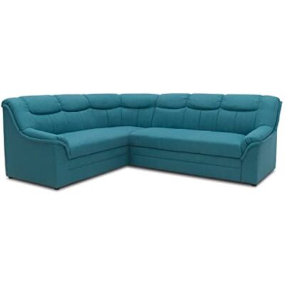 DOMO. collection Ecksofa Berlin, Zeitlose Eckcouch, 3 Sitzer rechts mit Schlaffunktion und Federkern-Polsterung, Sofa in L-Form, Couch, 205 x 250 x 89 cm, Petrol DOMO. collection Ecksofa Berlin, Zeitlose Eckcouch, 3 Sitzer rechts mit Schlaffunktion und Federkern-Polsterung, Sofa in L-Form, Couch, 205 x 250 x 89 cm, Petrol