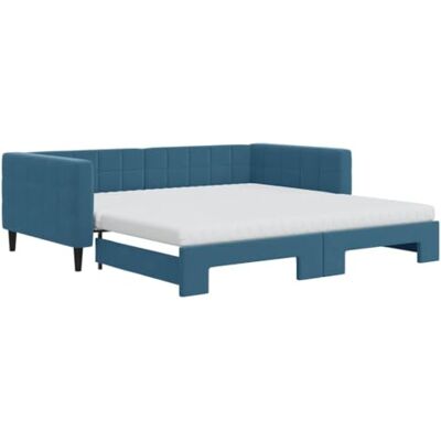 vidaXL Schlafsofa - Blau 100x200 cm mit Matratze & Stauraum vidaXL Schlafsofa - Blau 100x200 cm mit Matratze & Stauraum