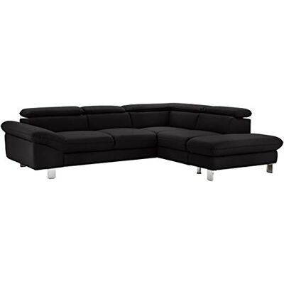 Mivano Ecksofa Driver mit Ottomane rechts, Ledercouch im modernen Design, Inkl. verstellbare Kopfstützen, 266 x 73 x 214, Kunstleder, Schwarz Mivano Ecksofa Driver mit Ottomane rechts, Ledercouch im modernen Design, Inkl. verstellbare Kopfstützen, 266 x 73 x 214, Kunstleder, Schwarz