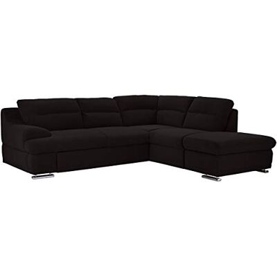 Mivano Ecksofa Coast / Große Sofagarnitur in L-Form mit Ottomane rechts, 264 x 88 x 217, Mikrofaser: schwarz Mivano Ecksofa Coast / Große Sofagarnitur in L-Form mit Ottomane rechts, 264 x 88 x 217, Mikrofaser: schwarz