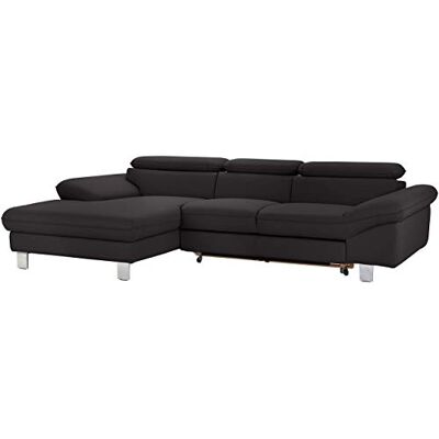 Mivano Ecksofa Driver mit Recamiere links, Ledercouch mit Bettfunktion und Bettkasten / Inkl. verstellbare Kopfstützen, 268 x 73 x 169, Kunstleder, Schwarz Mivano Ecksofa Driver mit Recamiere links, Ledercouch mit Bettfunktion und Bettkasten / Inkl. verstellbare Kopfstützen, 268 x 73 x 169, Kunstleder, Schwarz