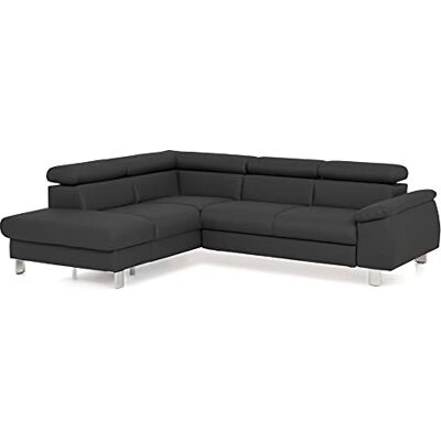 Mivano Ecksofa Micky mit Ottomane / L-Form-Sofa mit Schlaffunktion, Stauraum und Kopfteilverstellung / 249 x 72 x 207 / Kunstleder, Schwarz Mivano Ecksofa Micky mit Ottomane / L-Form-Sofa mit Schlaffunktion, Stauraum und Kopfteilverstellung / 249 x 72 x 207 / Kunstleder, Schwarz