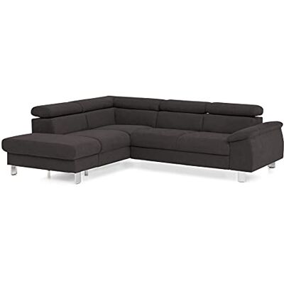 Mivano Ecksofa Micky mit Ottomane / L-Form-Sofa mit Schlaffunktion, Stauraum und Kopfteilverstellung / 249 x 72 x 207 / Velours, Graubraun Mivano Ecksofa Micky mit Ottomane / L-Form-Sofa mit Schlaffunktion, Stauraum und Kopfteilverstellung / 249 x 72 x 207 / Velours, Graubraun