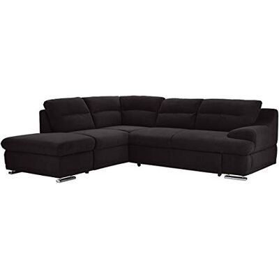 Mivano Ecksofa Coast / Große Schlafcouch in L-Form mit Ottomane links, Inkl. Bettfunktion und Stauraum, 264 x 88 x 217, Mikrofaser: schwarz Mivano Ecksofa Coast / Große Schlafcouch in L-Form mit Ottomane links, Inkl. Bettfunktion und Stauraum, 264 x 88 x 217, Mikrofaser: schwarz