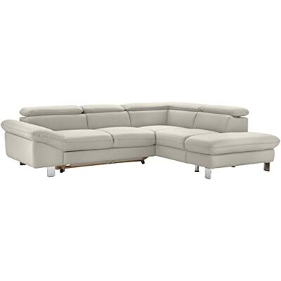 Mivano Ecksofa Driver mit Ottomane rechts, Ledercouch mit Bettfunktion und Bettkasten klein / Inkl. verstellbare Kopfstützen, 266 x 73 x 214, Kunstleder, Weiß Mivano Ecksofa Driver mit Ottomane rechts, Ledercouch mit Bettfunktion und Bettkasten klein / Inkl. verstellbare Kopfstützen, 266 x 73 x 214, Kunstleder, Weiß