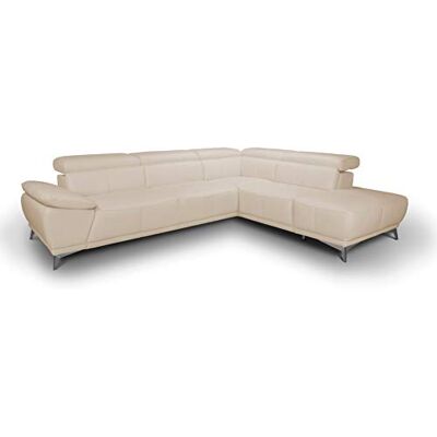 Mivano Ecksofa Felipe in Lederoptik / Moderne Eckcouch mit verstellbaren Kopfstützen / 292 x 73 x 233 / Kunstleder Weiß Mivano Ecksofa Felipe in Lederoptik / Moderne Eckcouch mit verstellbaren Kopfstützen / 292 x 73 x 233 / Kunstleder Weiß