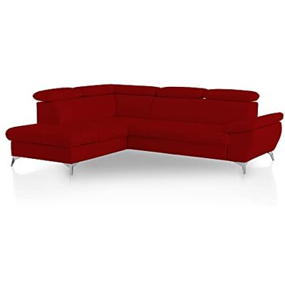 Mivano Eckcouch Gisele / Ecksofa mit Schlaffunktion, Stauraum, Armteilfunktion und Kopfteilverstellung / 256 x 83 x 209 / Kunstleder, Rot Mivano Eckcouch Gisele / Ecksofa mit Schlaffunktion, Stauraum, Armteilfunktion und Kopfteilverstellung / 256 x 83 x 209 / Kunstleder, Rot